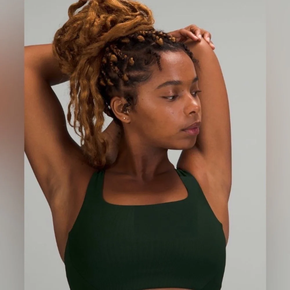 Lululemon Ribbed Train Bra Rainforest Green - Picture 8 of 8